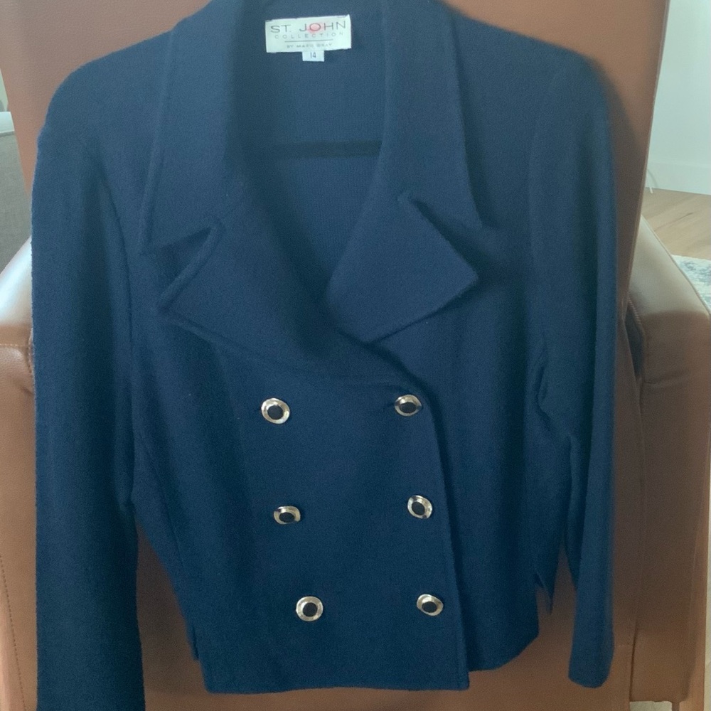 St. John navy knit jacket